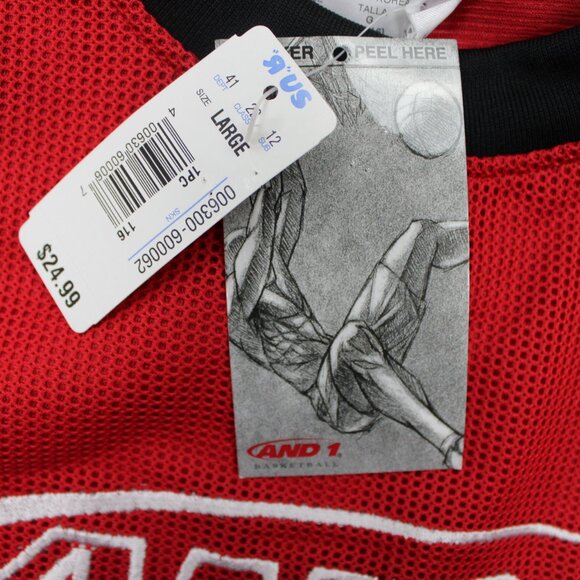 And 1 Basketball Jersey NWT Youth Large (14/16) Red Polyester Pullover #1 - Picture 5 of 14